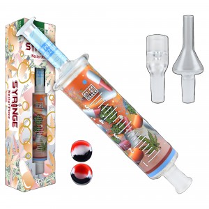 7.5" Syringe 2 in 1 Bubbler & Nectar Collector - Mix Designs - [SYR-001]